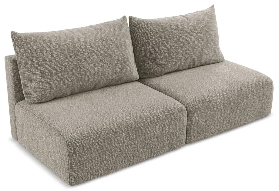 Beżowa rozkładana/ze schowkiem sofa 216 cm Kalena – Makamii