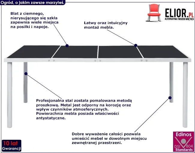 Duży Stół Ogrodowy Jadalniany E7-E89