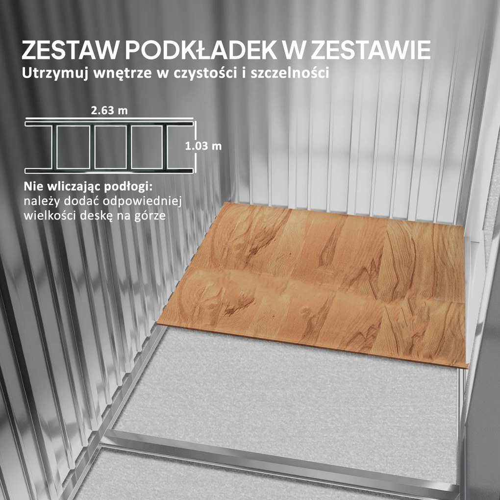 Outsunny Szopa Ogrodowa - Budynek Dla Narzędzi Ogrodowych 4x3, Trwały, Aosom PL