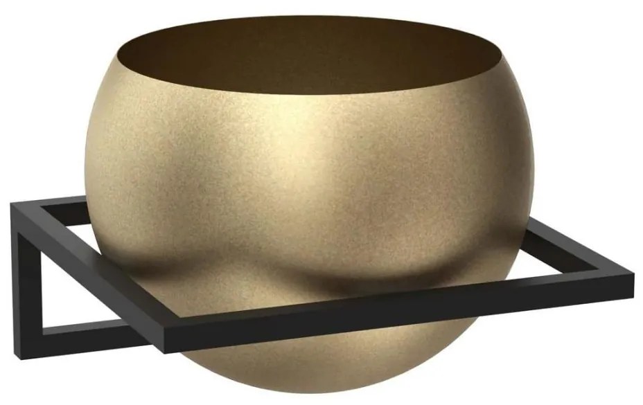 Doniczka ścienna 27x29 cm czarno-złota