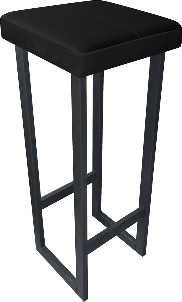 Hoker ALEX krzesło barowe tkanina Welur podstawa metalowa : Kolor Stelaża - Grafit, Kolor tkaniny - VELVET - MG19, Wysokość - 90 cm