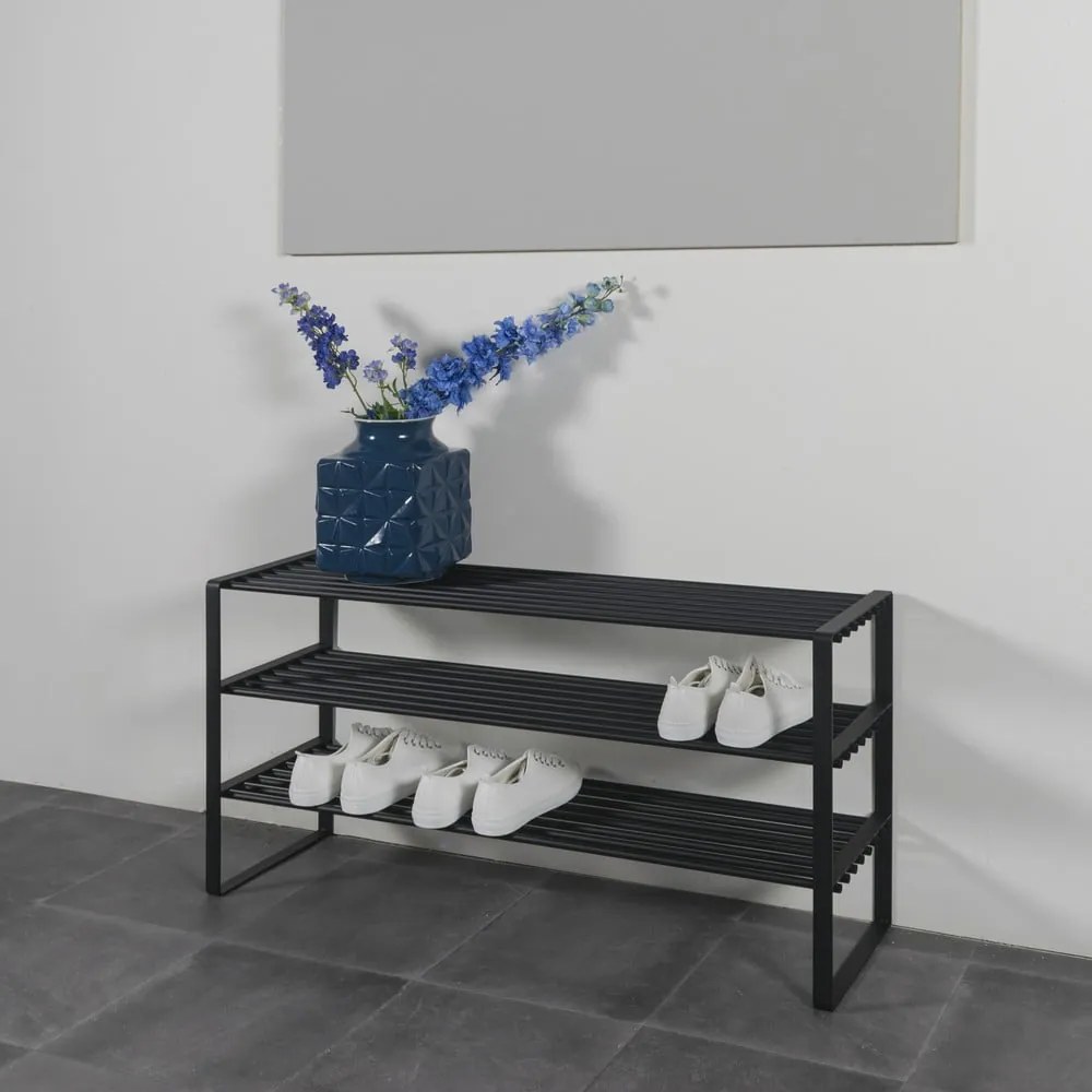 Czarna metalowa szafka na buty 100x48,5x29 cm Rex – Spinder Design