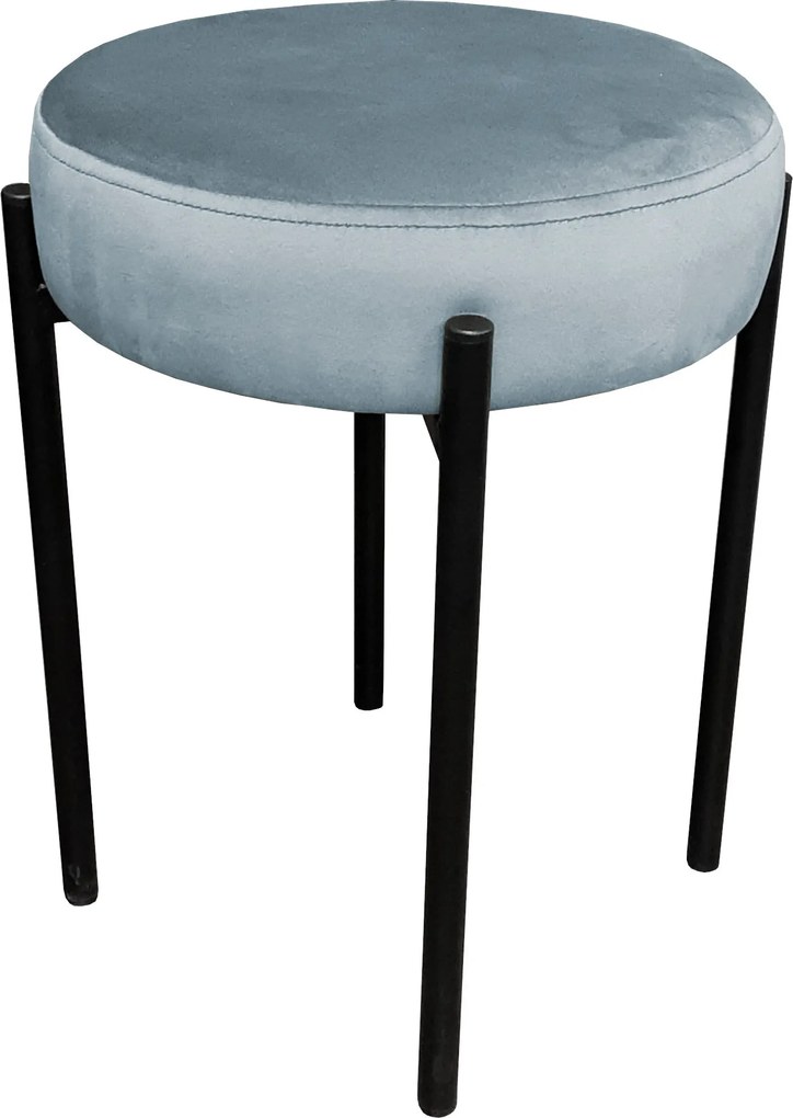 Taboret DIOR stelaż metalowy tkanina Welur