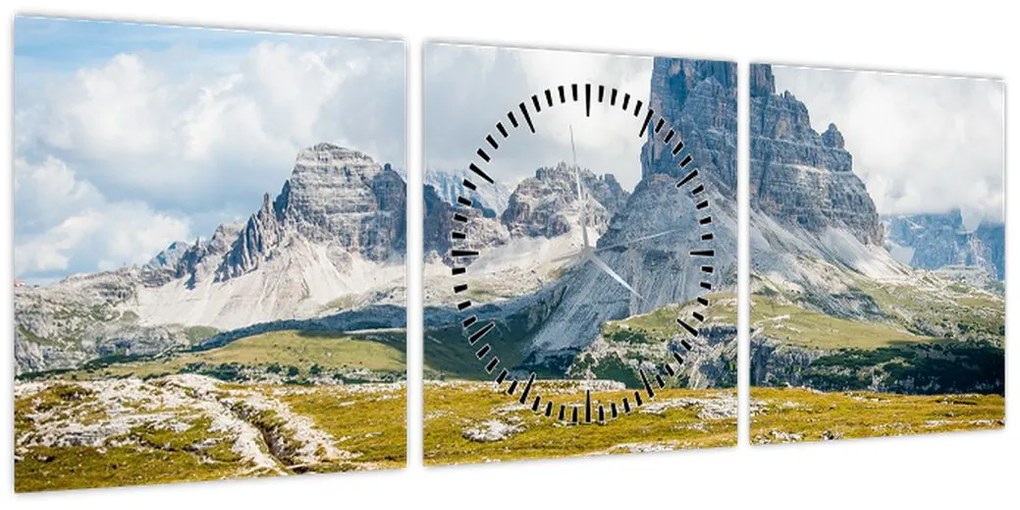 Obraz - Włoskie Dolomity (z zegarem) (90x30 cm)