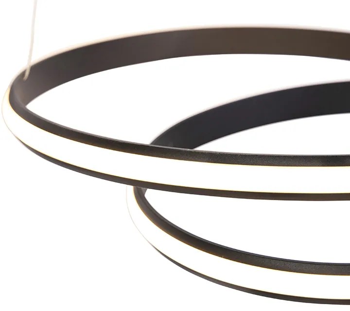 Designerska lampa wisząca czarna 55 cm z LED - Rowan Nowoczesny Oswietlenie wewnetrzne