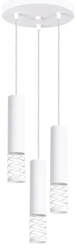 Biała nowoczesna lampa wisząca z trzema tubami N4-B72