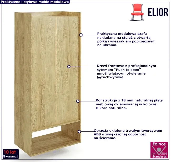 Szafa modułowa hikora naturalna - Afilia 6X