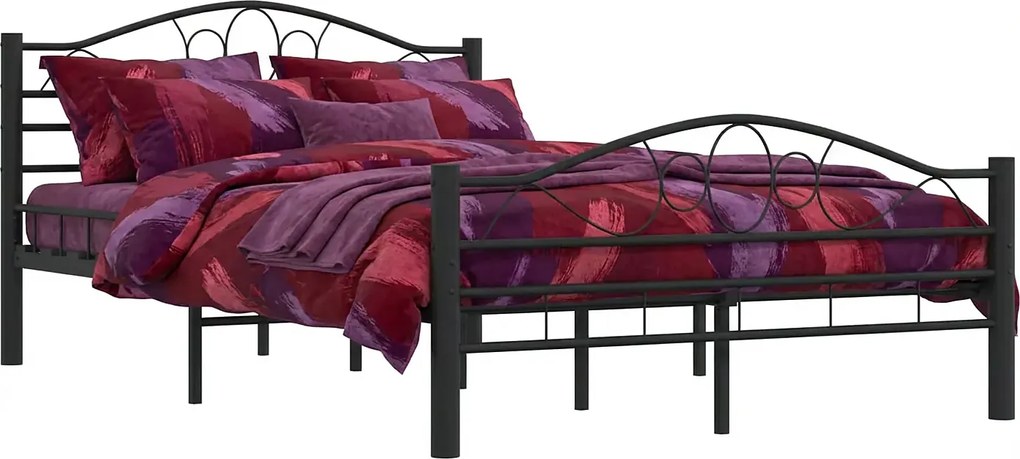 Czarne Metalowe Łóżko Pojedyncze 120X200 Cm K8-W30