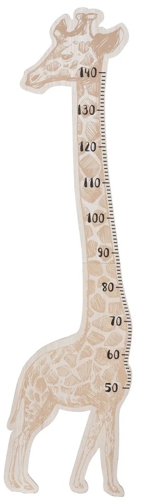 Dekoracyjna miarka wzrostu w kształcie żyrafy, MDF, 140 cm