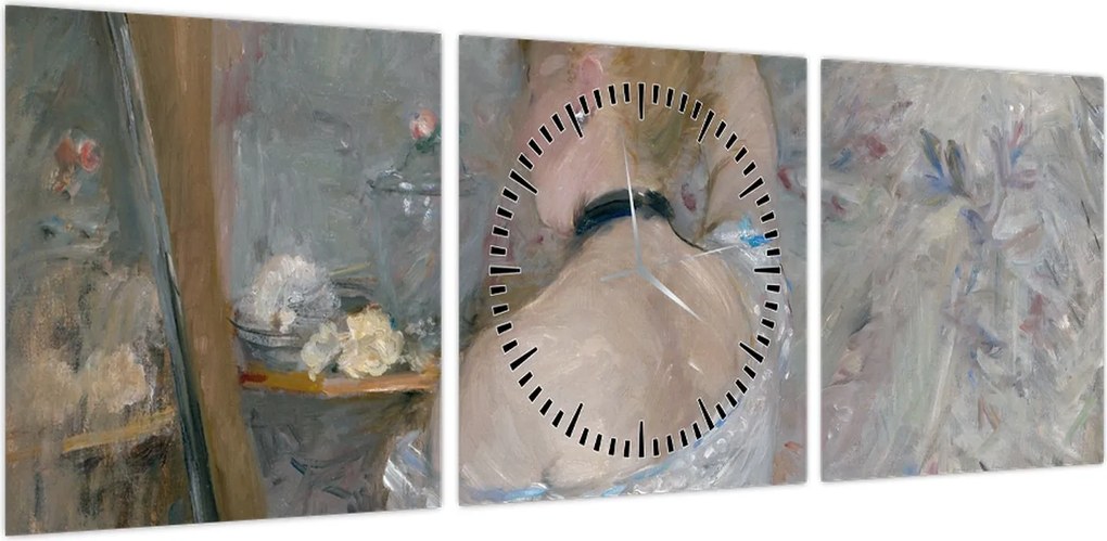 Obraz - Berthe Morisot, Woman at Her Toilette, reprodukcje (z zegarem) (90x30 cm)