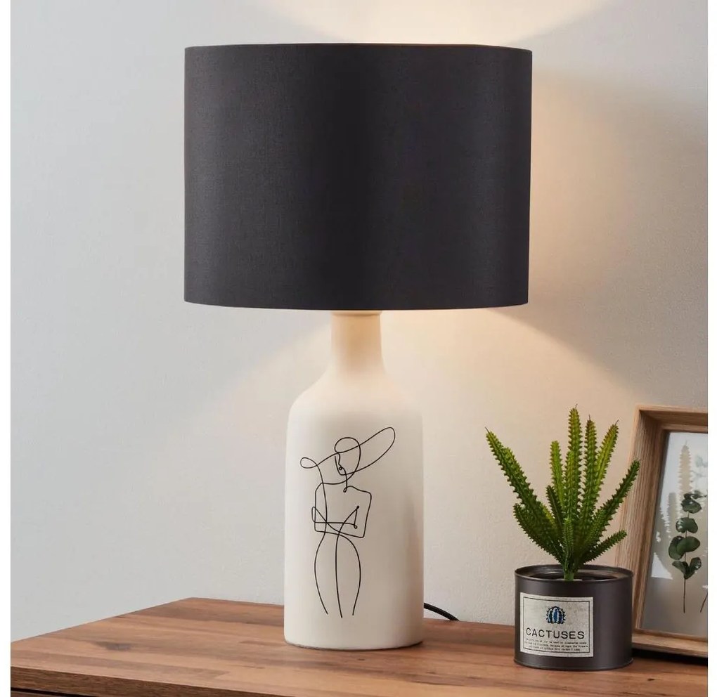 Eglo 43824 - Lampa stołowa VINOZA 1xE27/40W/230V czarno-biała