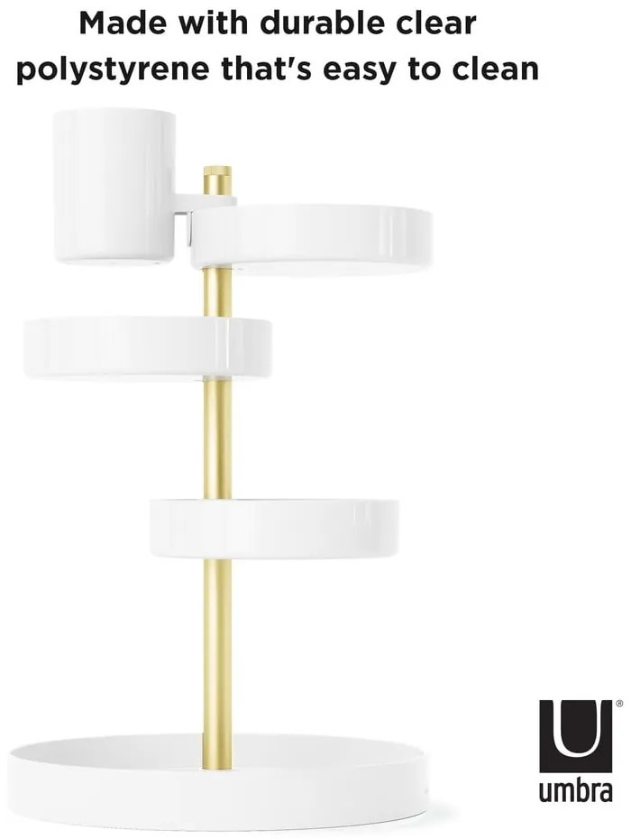 Biały plastikowy organizer łazienkowy Pirouette – Umbra