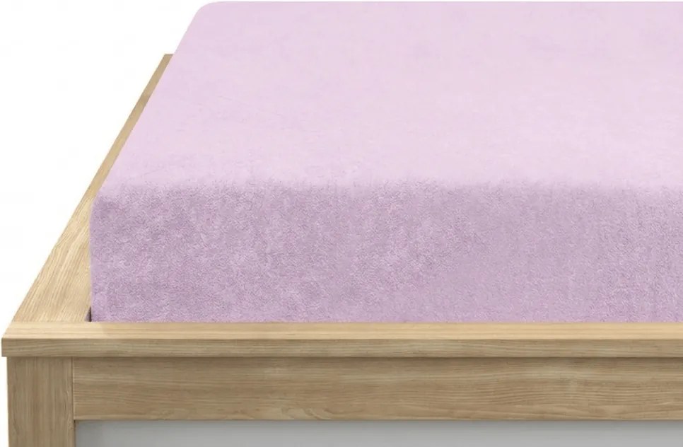 PrzytulneMieszkanie.pl Prześcieradło frotte EXCLUSIVE jasnofioletowe 90 x 200 cm