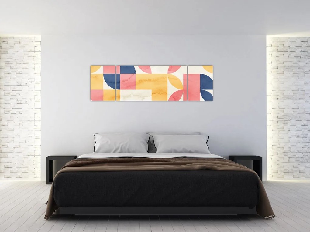 Obraz - Abstrakcja z wzorami retro (170x50 cm)
