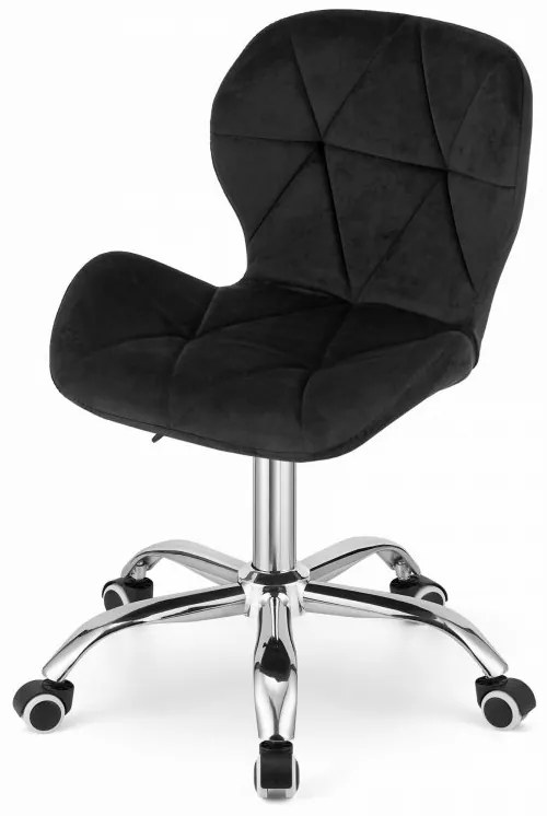 Zestaw do biura – składany stół ZARIMO 80×40 cm czarny + krzesło biurowe AVOLA VELVET czarne