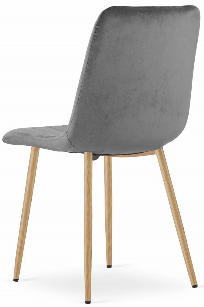 Ciemnoszare krzesło do kuchni LAVA aksamitne