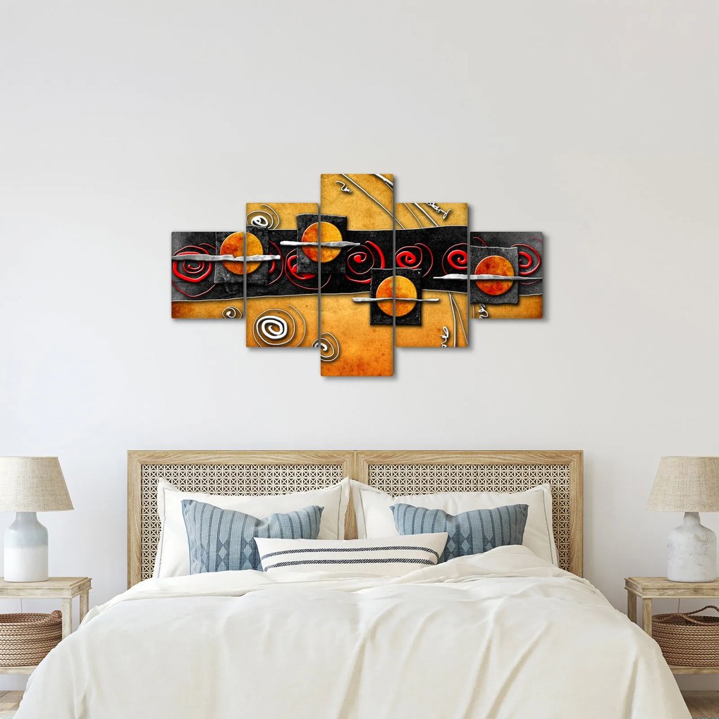 Abstrakcyjny obraz - Planety (125x70 cm)