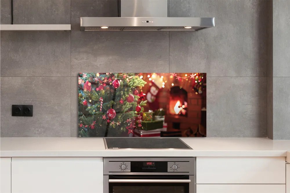 Panel szklany do Kuchni Bombki i Świąteczne Podarki