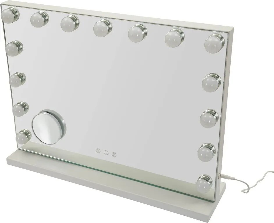 Lustro ścienne w oświetleniem i półką 55x43 cm Hollywood – Mauro Ferretti