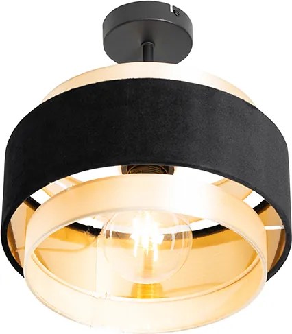 Nowoczesna lampa sufitowa czarna ze złotem - Elif