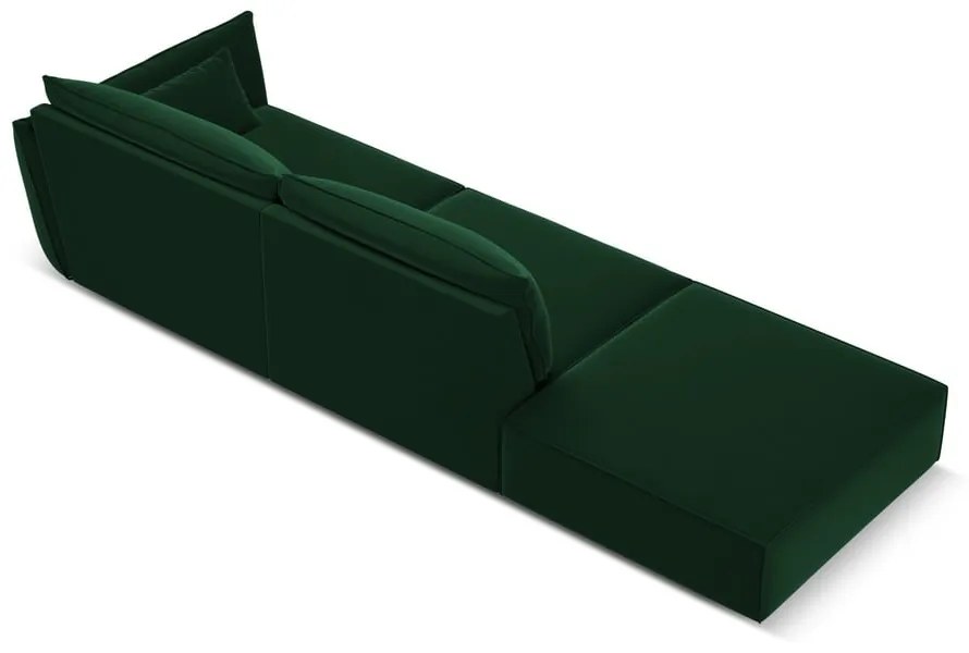 Ciemnozielona aksamitna sofa prawostronna 264 cm Vanda – Mazzini Sofas