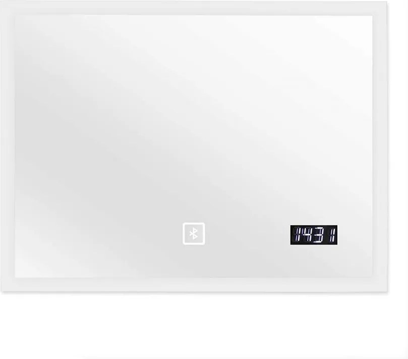 Aquamarin Lustro łazienkowe z oświetleniem LED, 80 x 60 cm