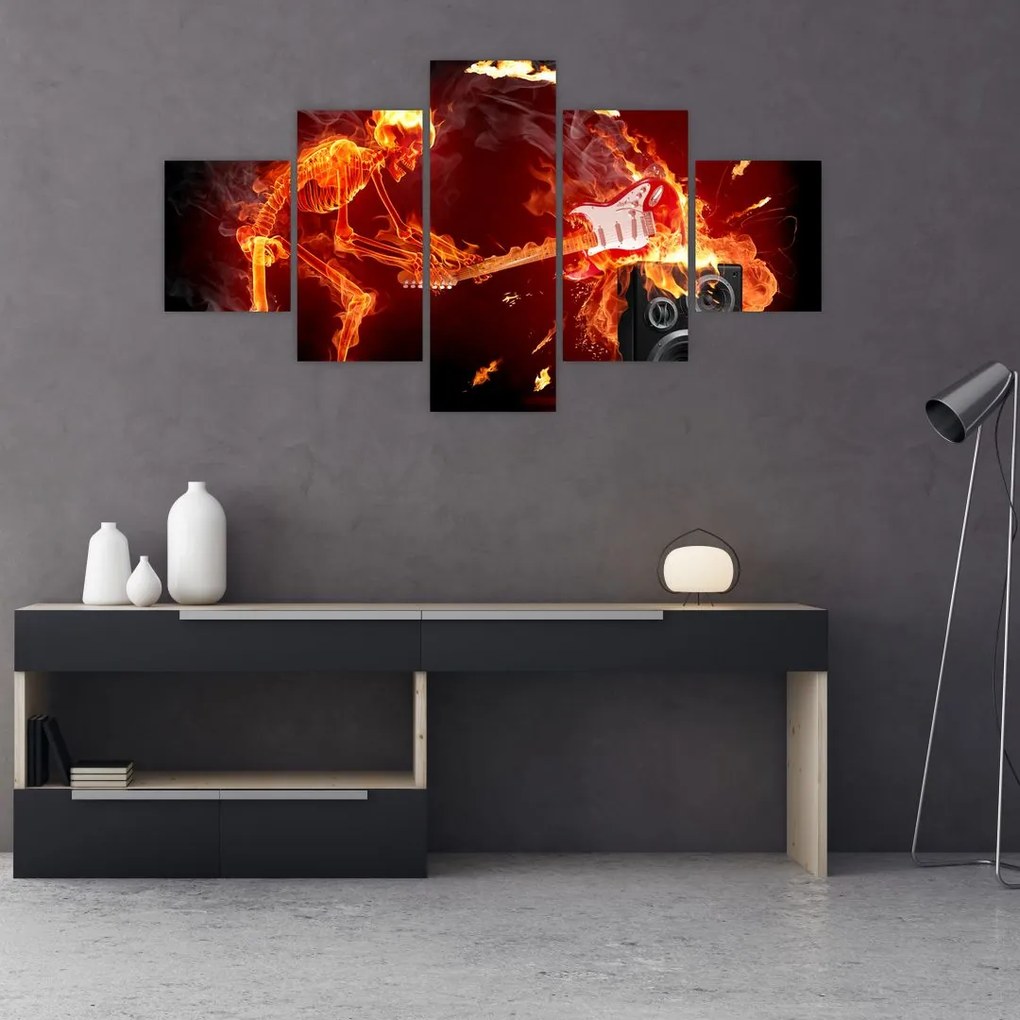 Obraz - Muzyka w płomieniach (125x70 cm)
