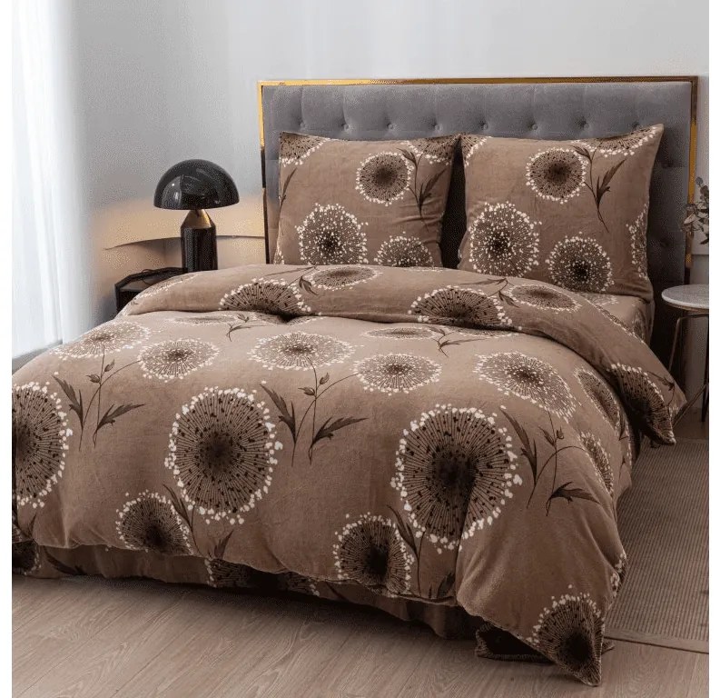 PrzytulneMieszkanie.pl PrzytulneMieszkanie.pl Pościel z mikropluszu PAMPELINO jasnobrązowa Rozmiar pościeli: 2 szt 70 x 90 cm | 200 x 220 cm