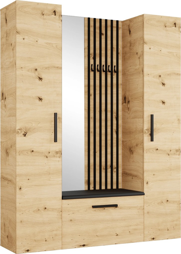 Masseno Garderoba MODULO 160,6/204/40 cm do Przedpokoju Nowoczesna Dąb Artisan