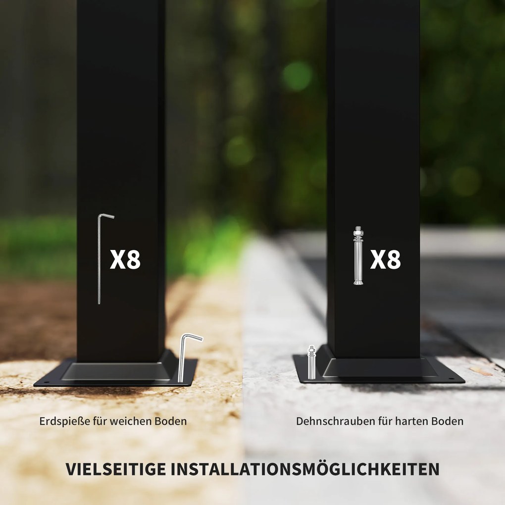 Outsunny pergola tarasowa 3x3 m wolnostojąca z rozsuwanym dachem ochrona UV zadaszenie ogrodowe na taras | Aosom PL