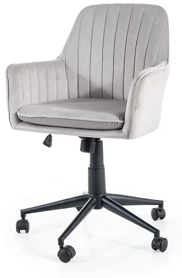 FOTEL OBROTOWY Q-886 VELVET JASNY SZARY BLUVEL 03 SIGNAL