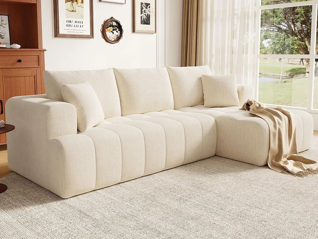 Kanapa narożna w kształcie litery L - 3 osoby - Kanapa Cloud - Elastyczna kombinacja - Montaż nie jest wymagany - Beżowy