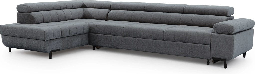 Narożnik Tyrion Maxi z funkcją spania lewostronny - szary szenil Ditra New 15