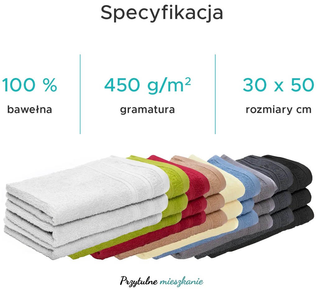 Ręcznik dziecięcy Bella zielony 30x50 cm, 100% bawełna