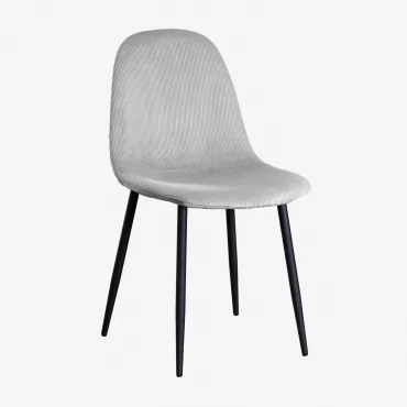 Krzesło Do Jadalni Z Aksamitu Glamm Mink Grey & Negro - Sklum