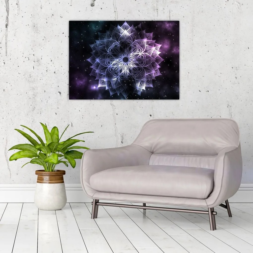Obraz - Mandala lotosu w kosmosie (70x50 cm)