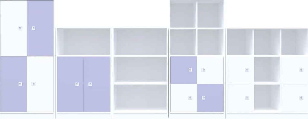 Zestaw mebli do szkoły podstawowej Blox Colours 17, fronty pastelowe fioletowe
