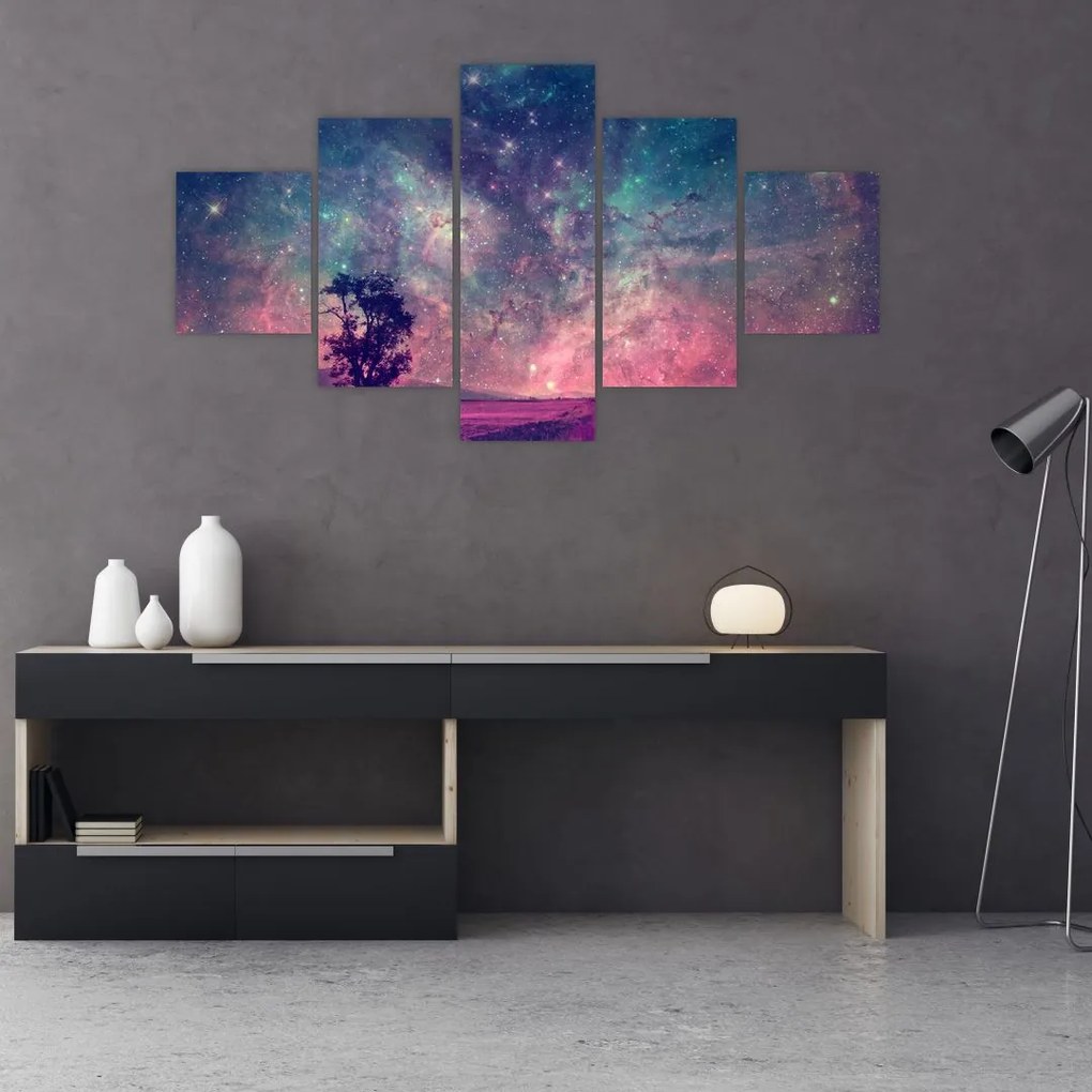 Obraz - Nieziemskie nocne niebo (125x70 cm)