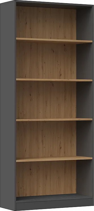 Regał Onyx R80| Antracyt/Artisan | 80x30x182 cm | Regał na Książki