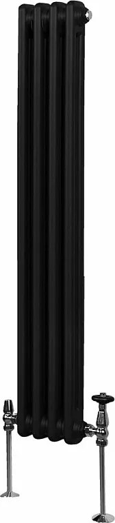 Tradycyjny grzejnik 2-kolumnowy - 1500 x 202 mm - czarny