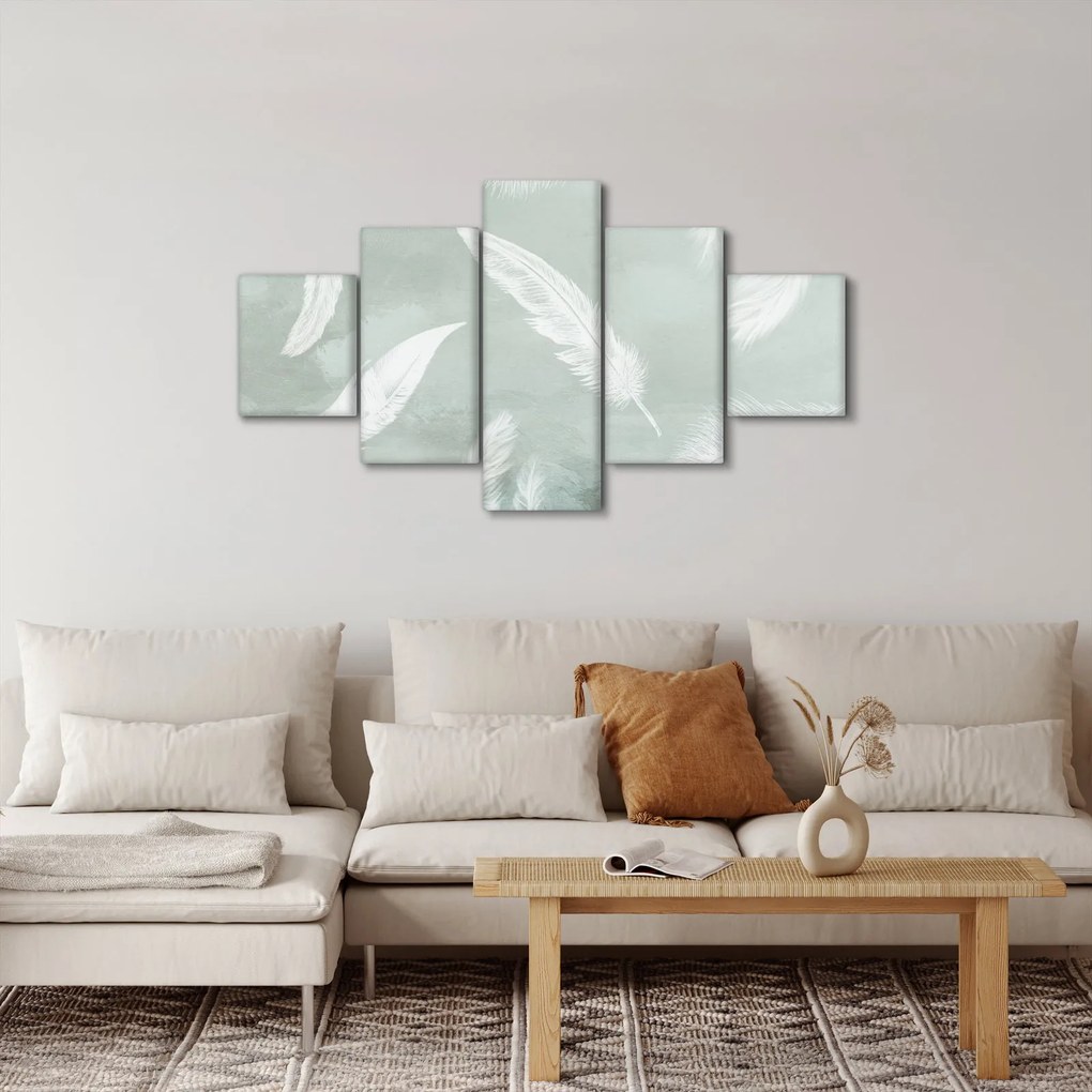 Obraz - Białe pióra (125x70 cm)