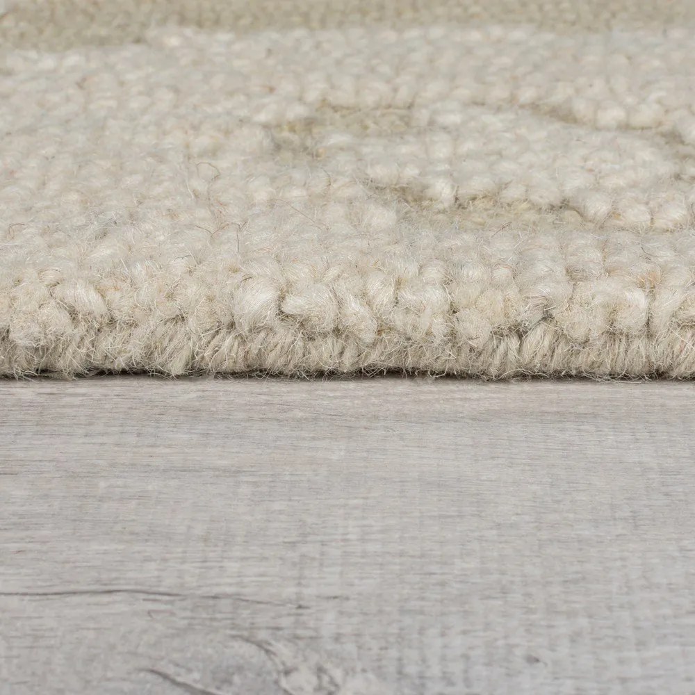 Beżowy wełniany dywan tkany ręcznie 200x290 cm Dion Ikat – Flair Rugs