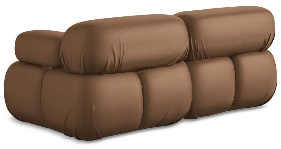Brązowa sofa modułowa z imitacji skóry 190 cm Lokua – Makamii