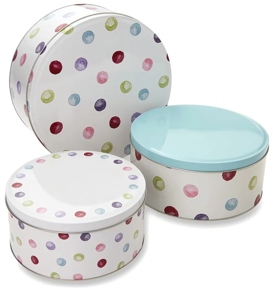 Stalowe pojemniki na żywność 3 szt. na ciasta Spotty Dotty – Cooksmart ®