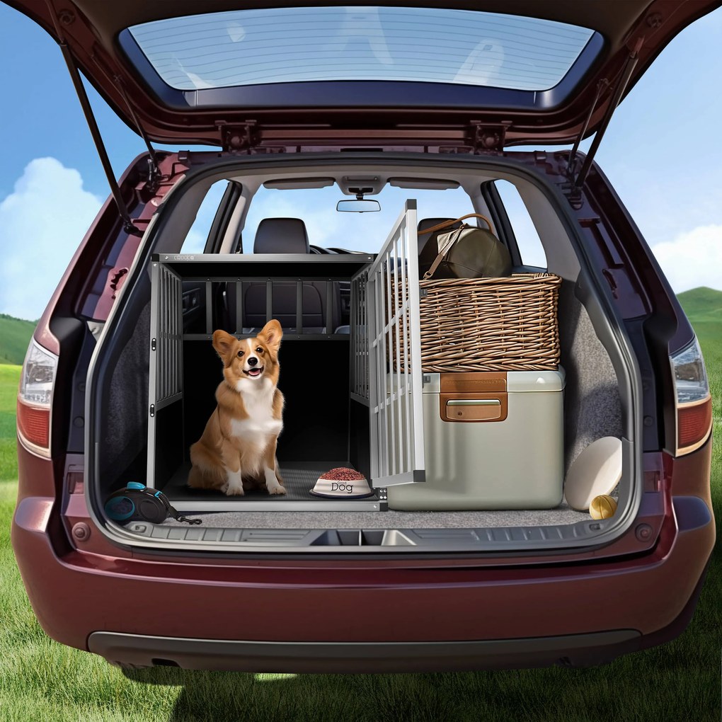 Jurhan Transporter dla psa BRUNO, 66x90x72cm, srebrna/czarna