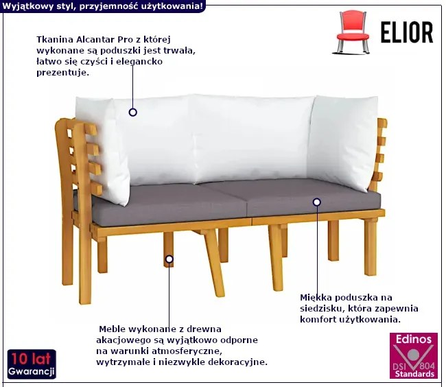 Sofa ogrodowa z drewna akacjowego - Pai