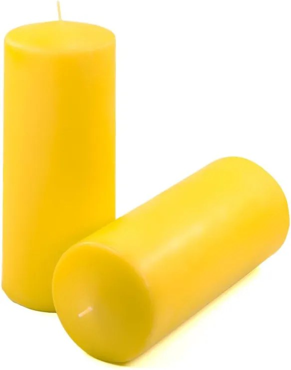 Zestaw świec filarowych, 25 cm, Ø 10 cm, żółte, 4 szt.