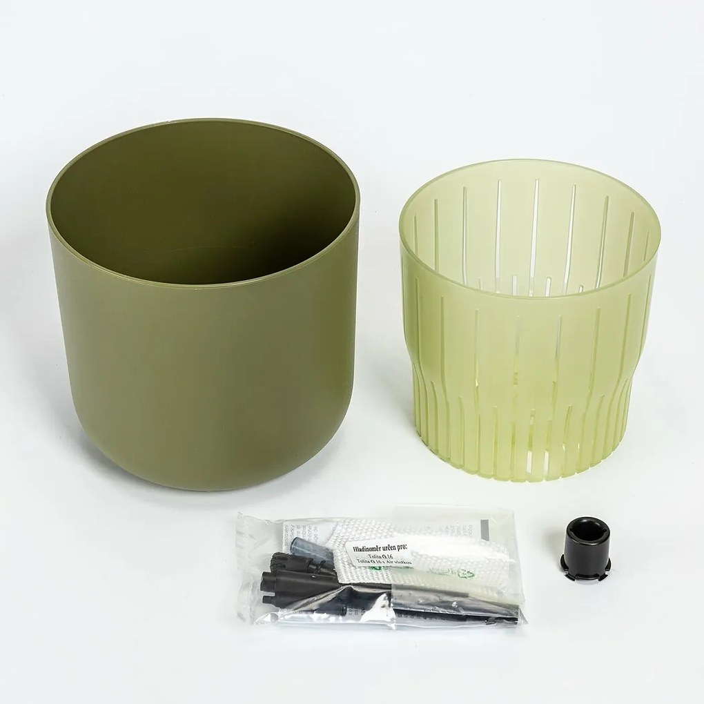 Plastia Doniczka samonawadniająca Tolita Air zielony, śr. 16 cm, śred. 16 cm