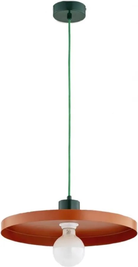 Lampa wisząca na linku ETERI 1xE27/15W/230V miedziana/zielona
