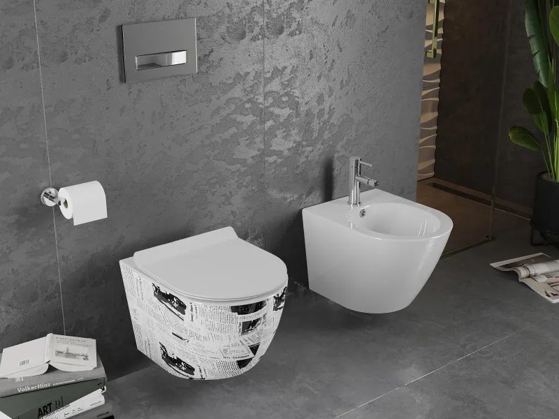 Mexen Lena miska wc Rimless z deską wolnoopadającą slim, duroplast, biała wzór - 30224099